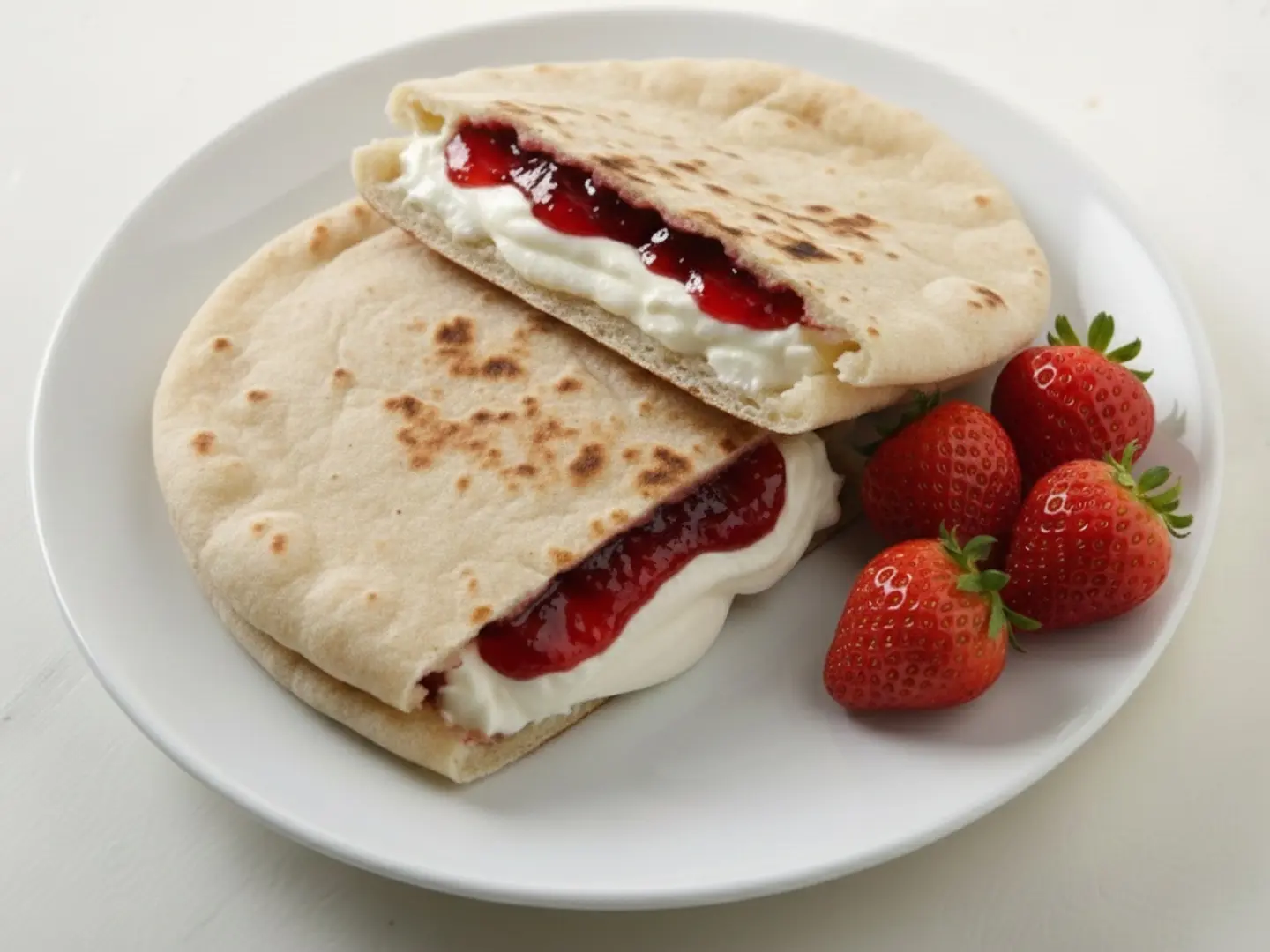 ساندوتش جبن ومربى بالخبز العربي