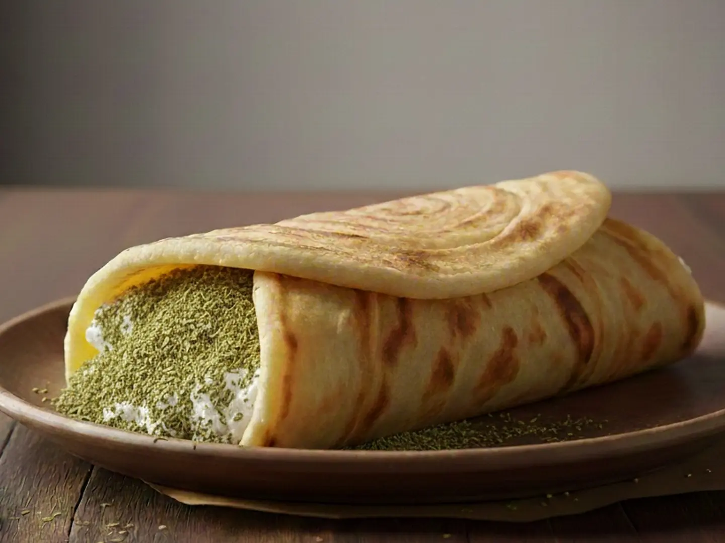 لبنة بالزعتر خبز الشباتي