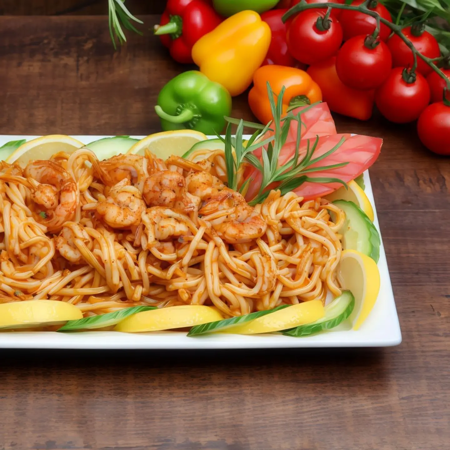 مكرونة جمبري بالصلصة