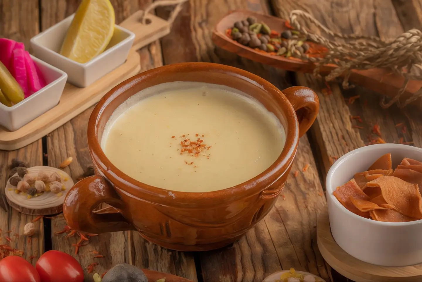 شوربه كريم الدجاج مع الفطر