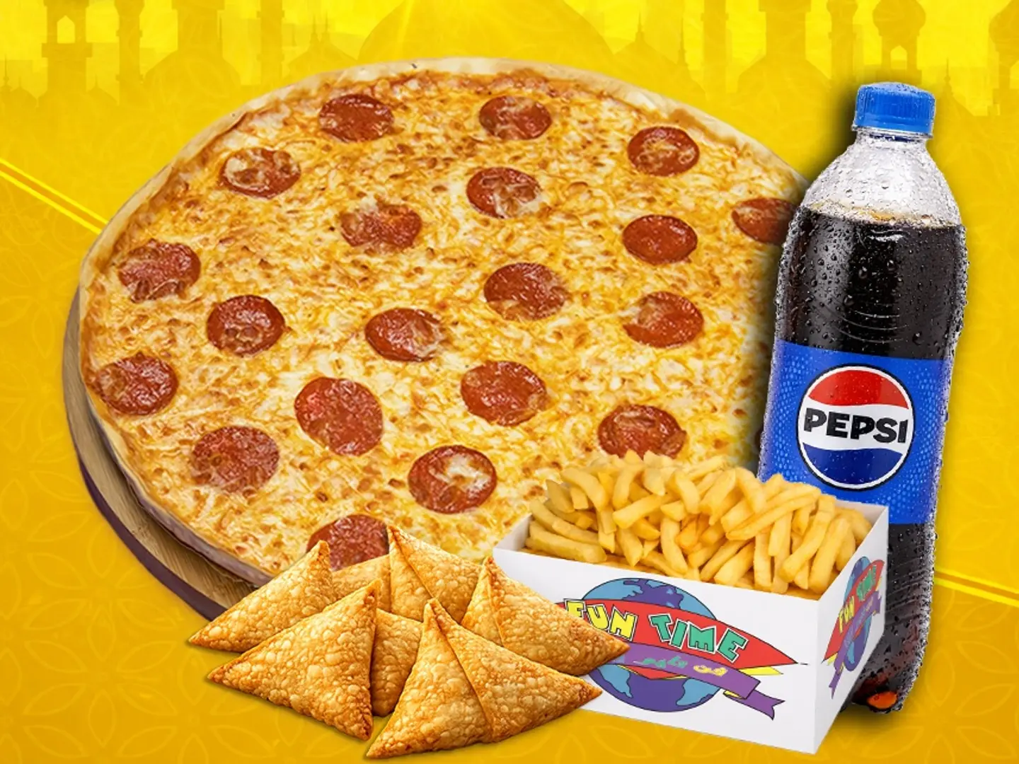 كومبو فن تايم بيتزا لرمضان (كبير جداً)