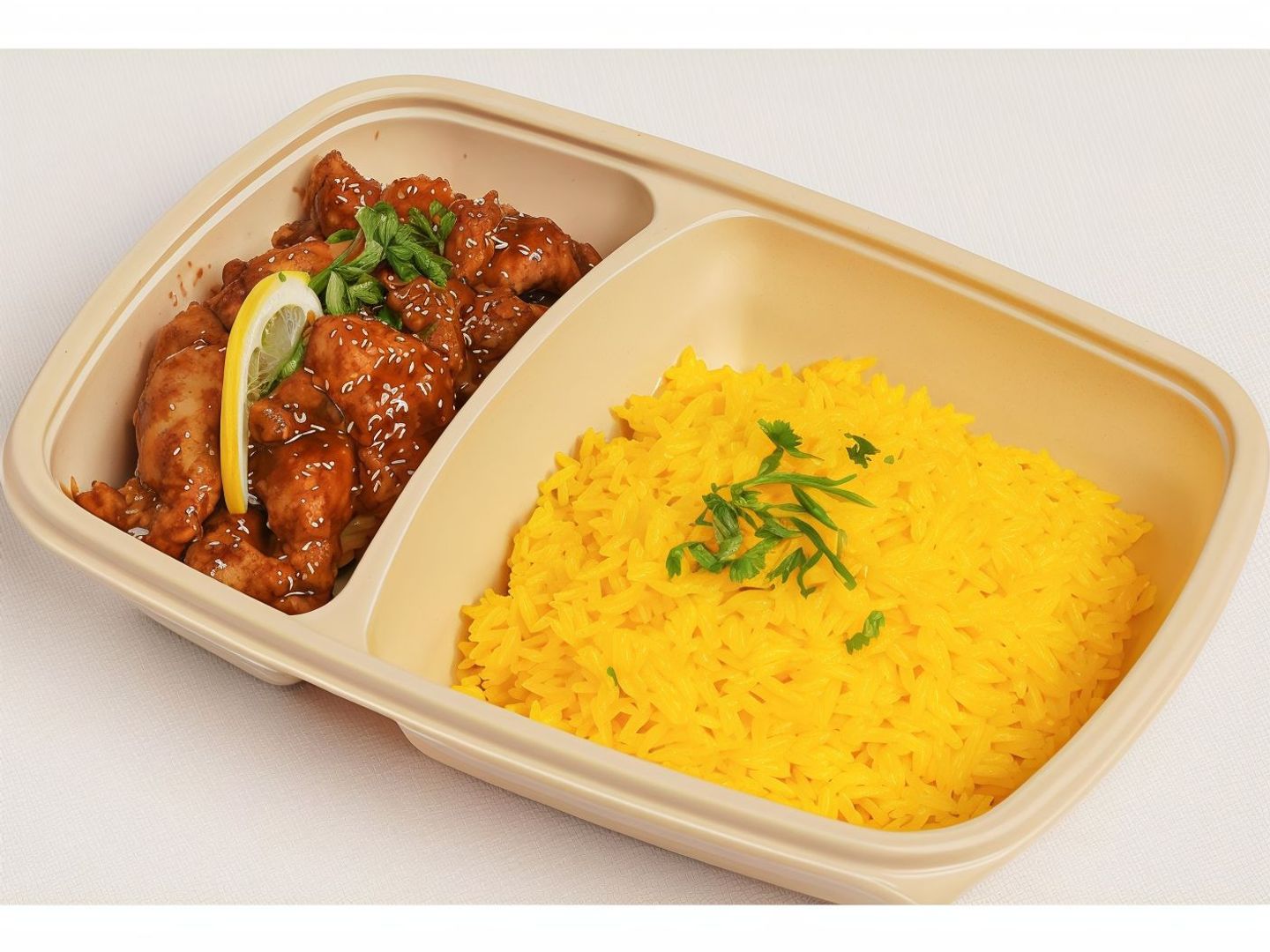 Szechuan Chicken With Yellow Rice