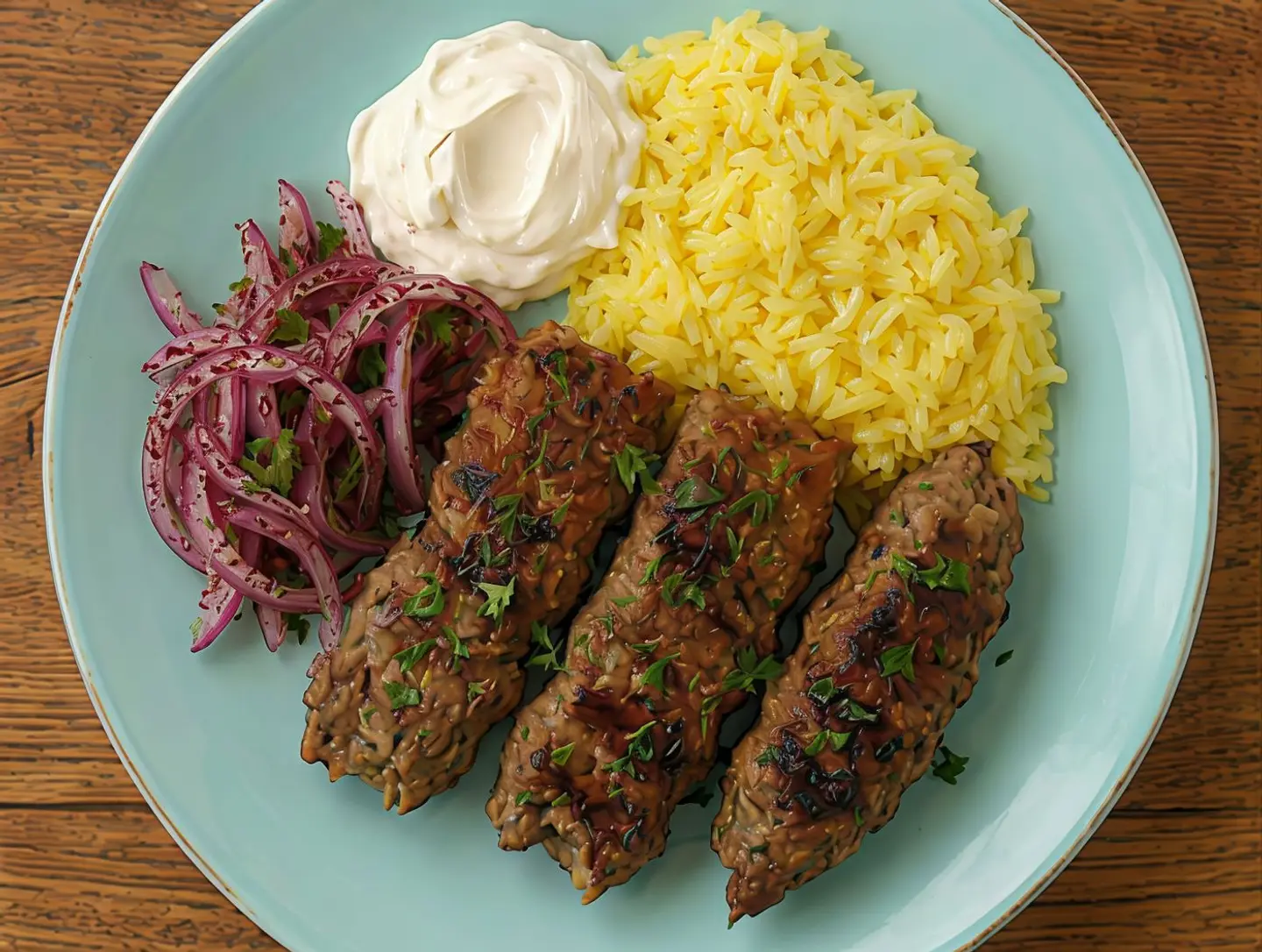 Kabab Koobida & Saffron Rice