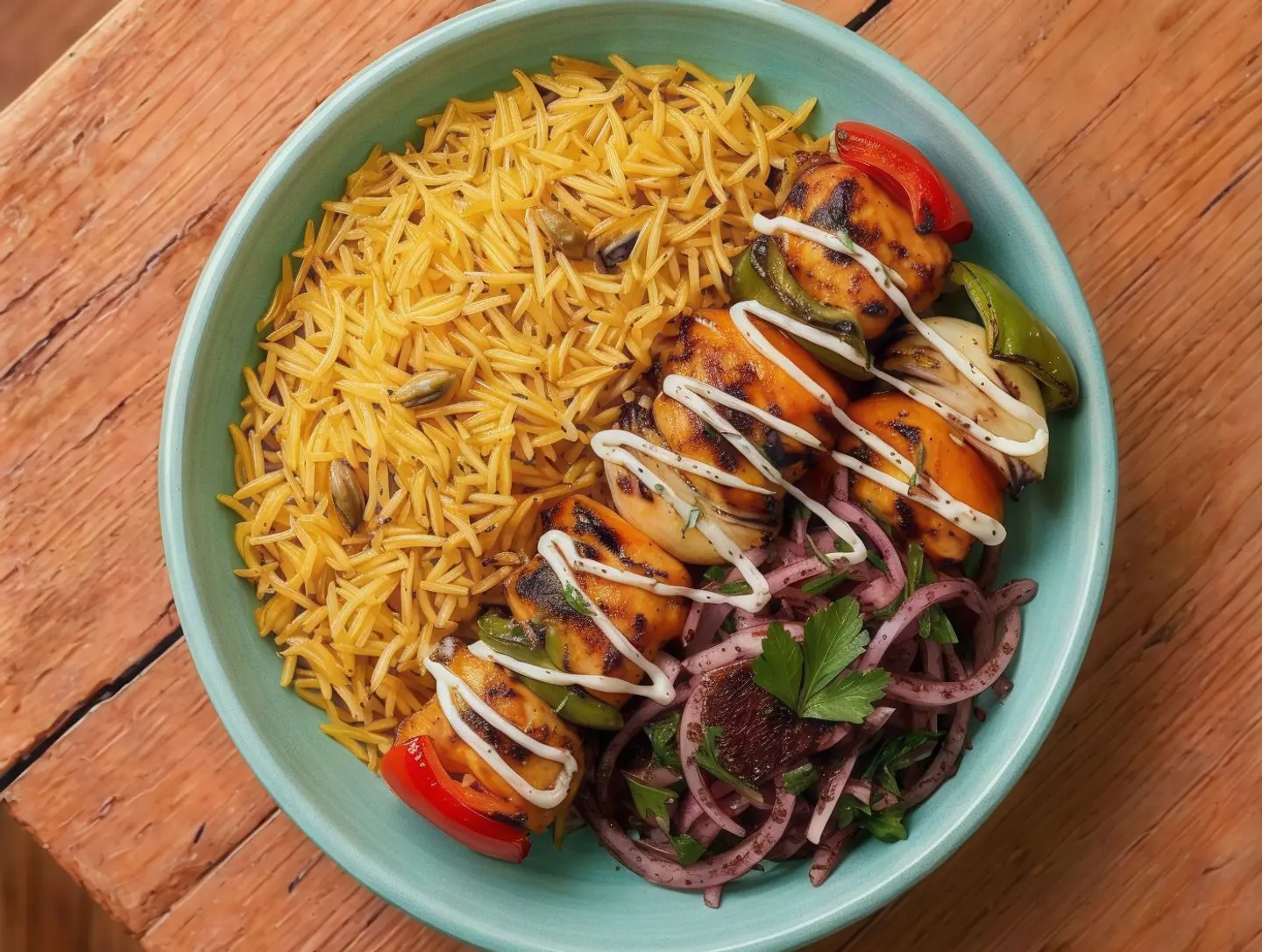 Chicken Shish Tawook With Rice