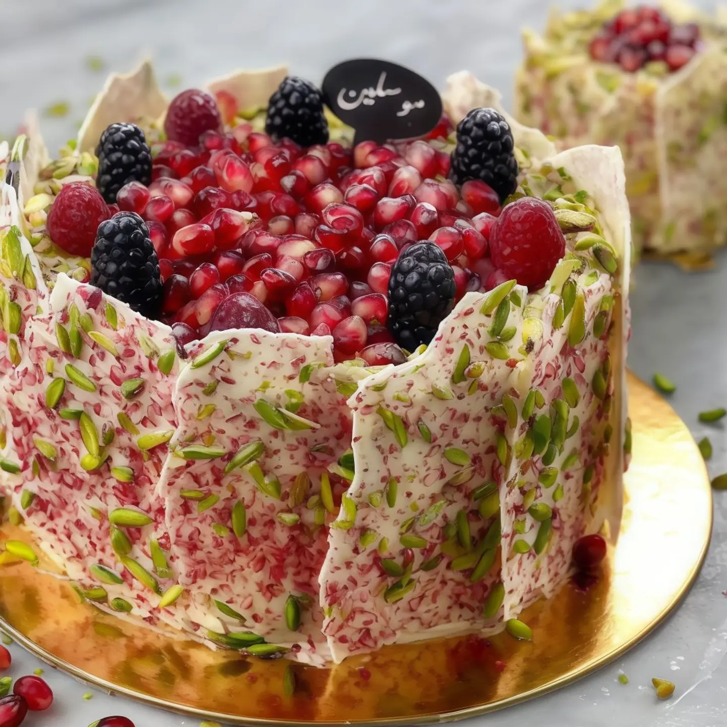Pistachio Pomegranate Cake  Large