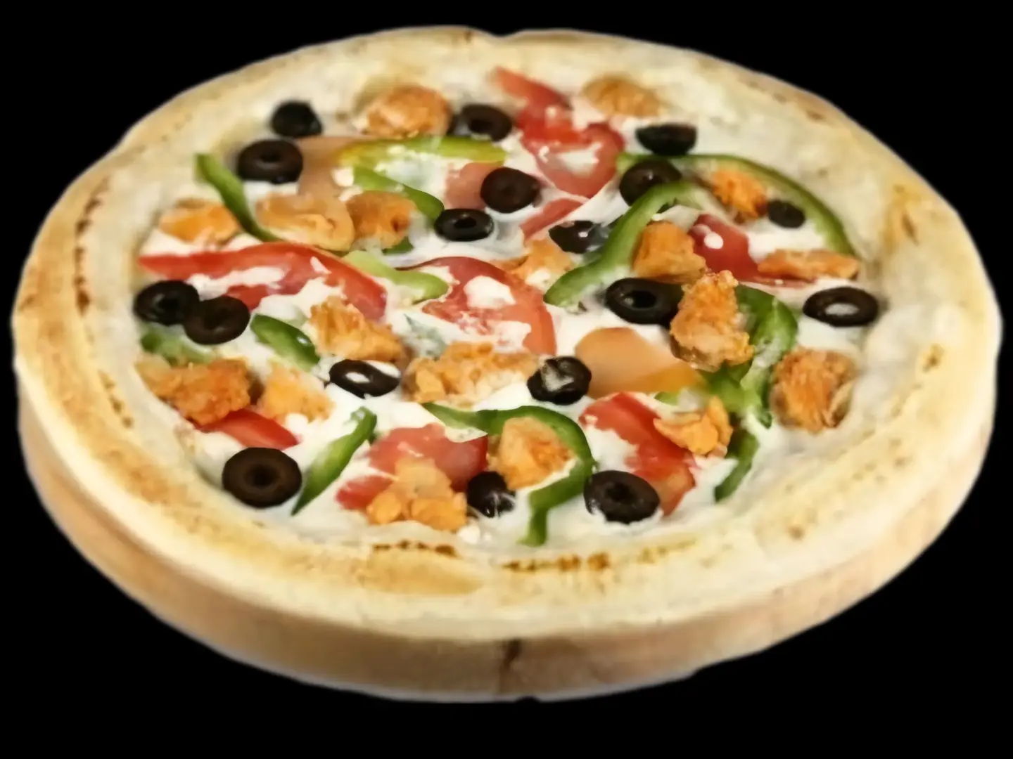 Chicken Pizza With Liquid Cheese