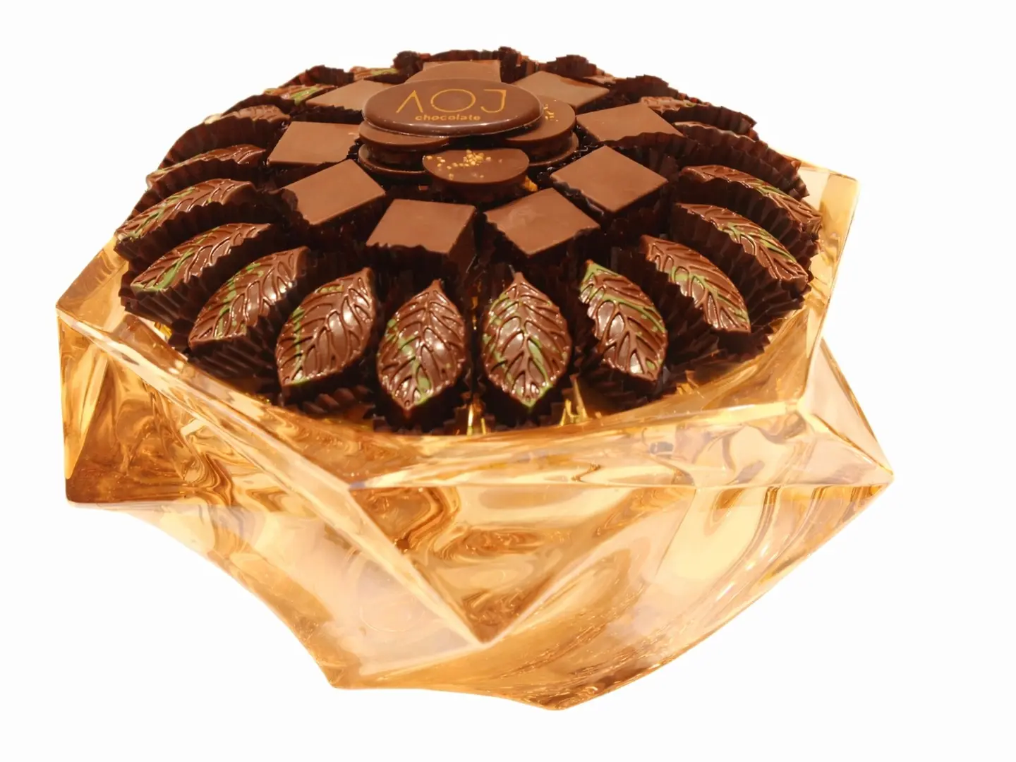 صينيه شكولاتة لمسه ذهبيه