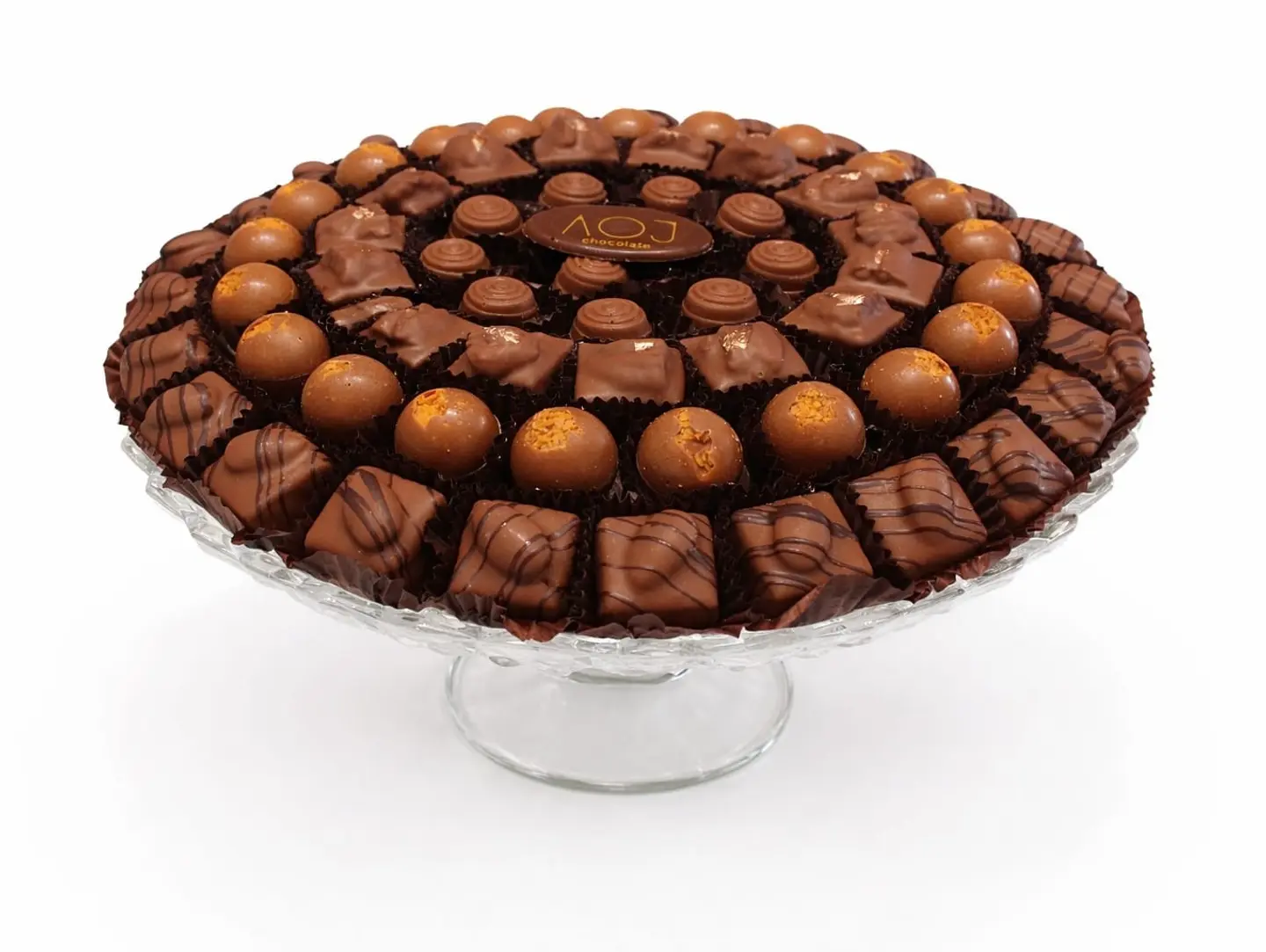 صينيه شكولاتة كريستال دائريه