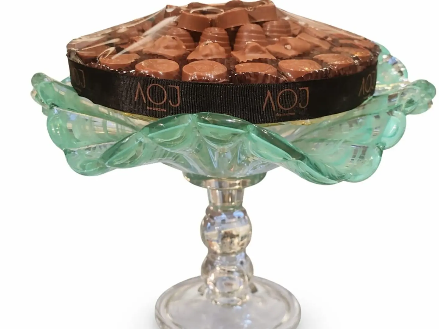 صينيه شكولاتة كريستال زرقاء