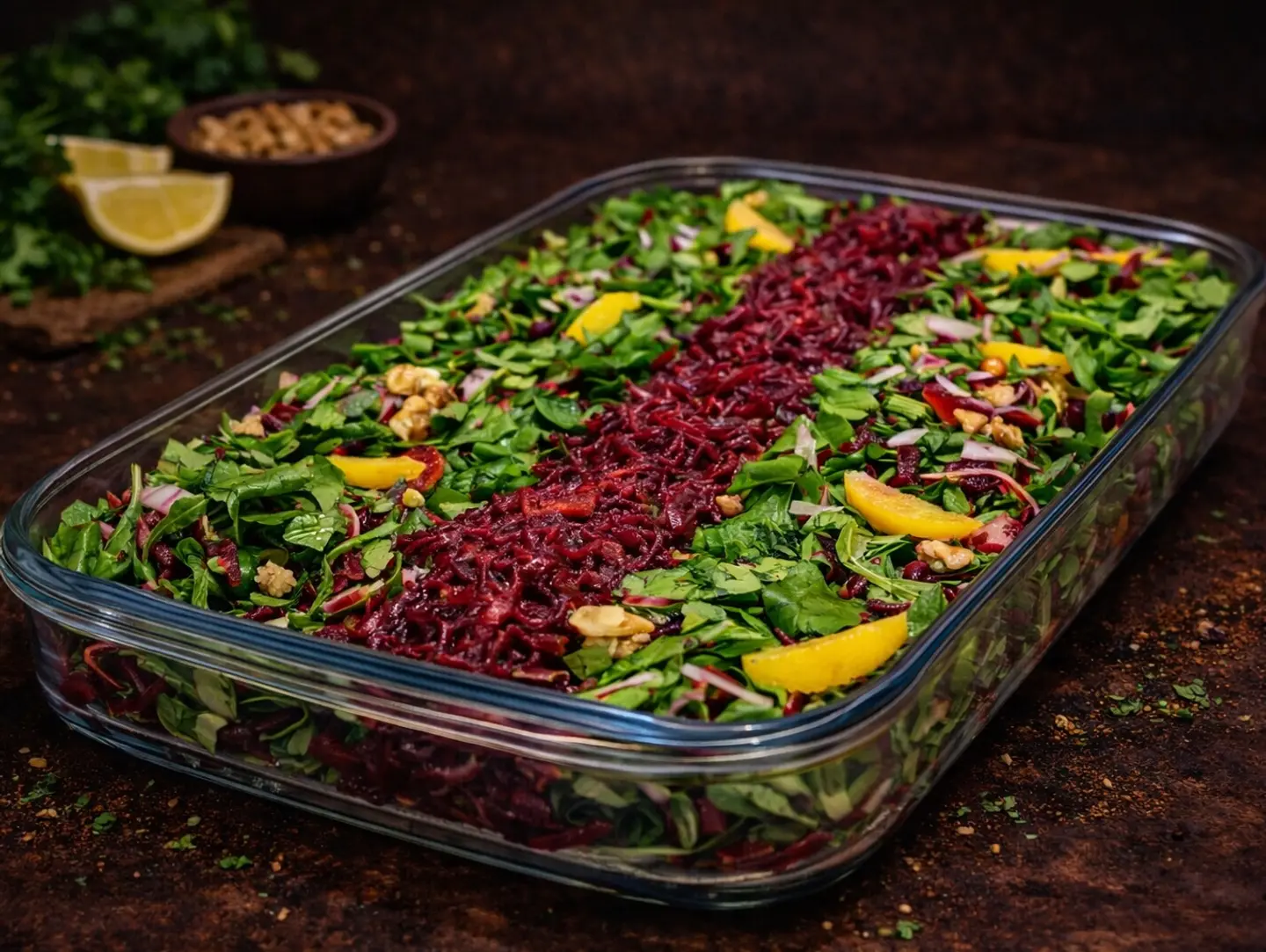 Arugula Tray With Beetroot And Pomegranate