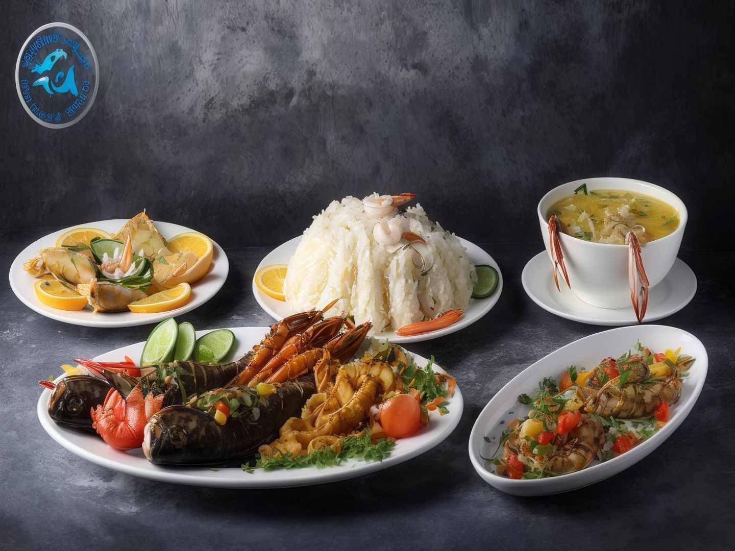 الوجبة البحرية زيت وليمون ( تكفي فردين )