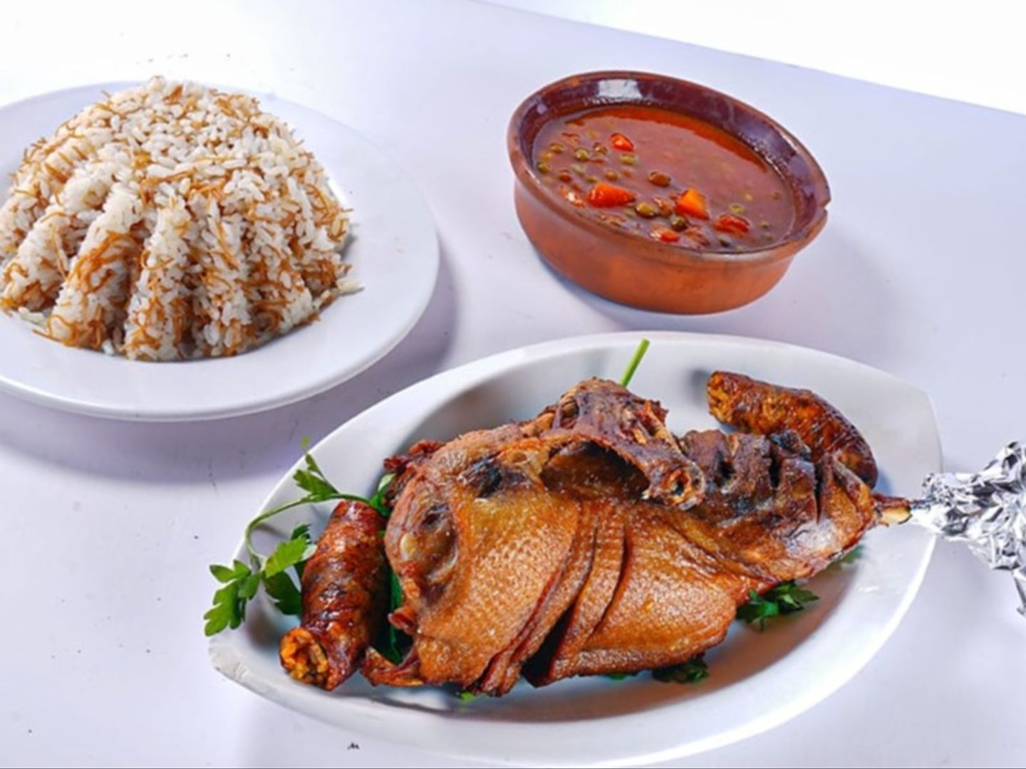 Half Roasted Duck With Rice