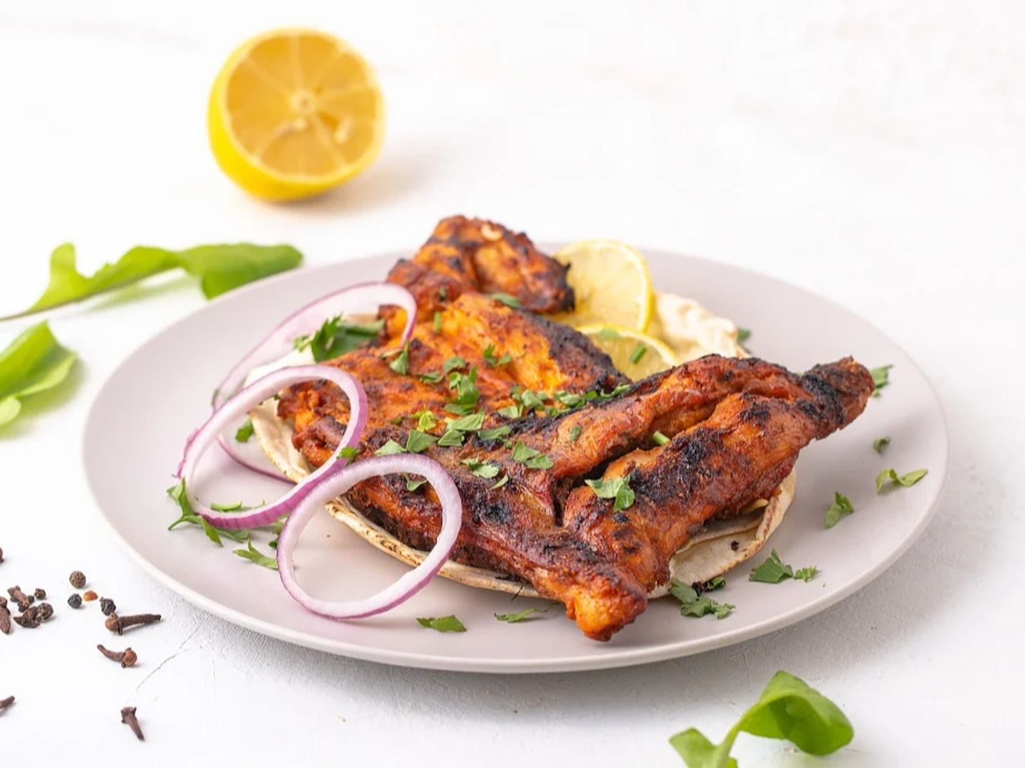 Half Chicken On Charcoal With Rice