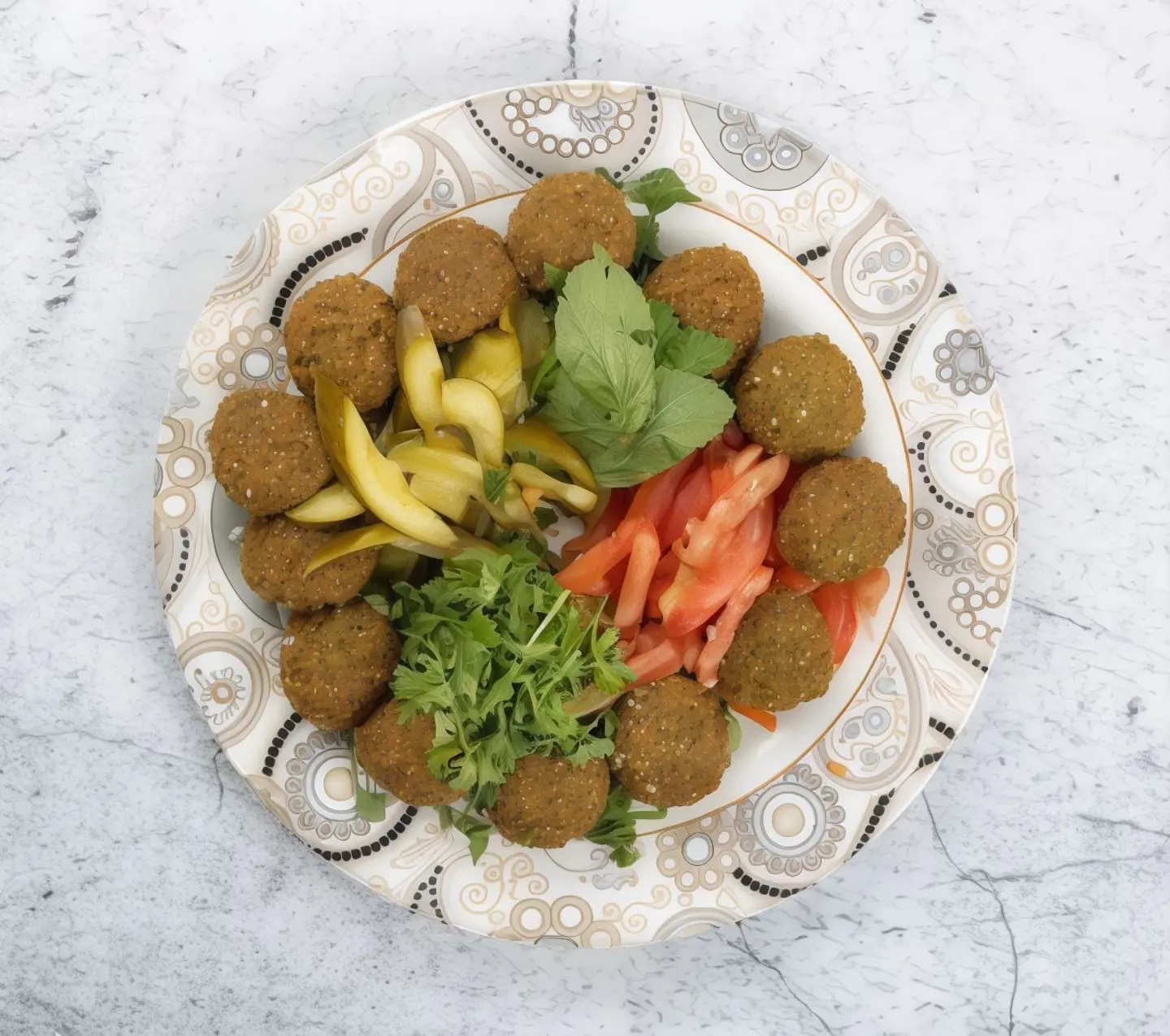 صحن فلافل - وسط