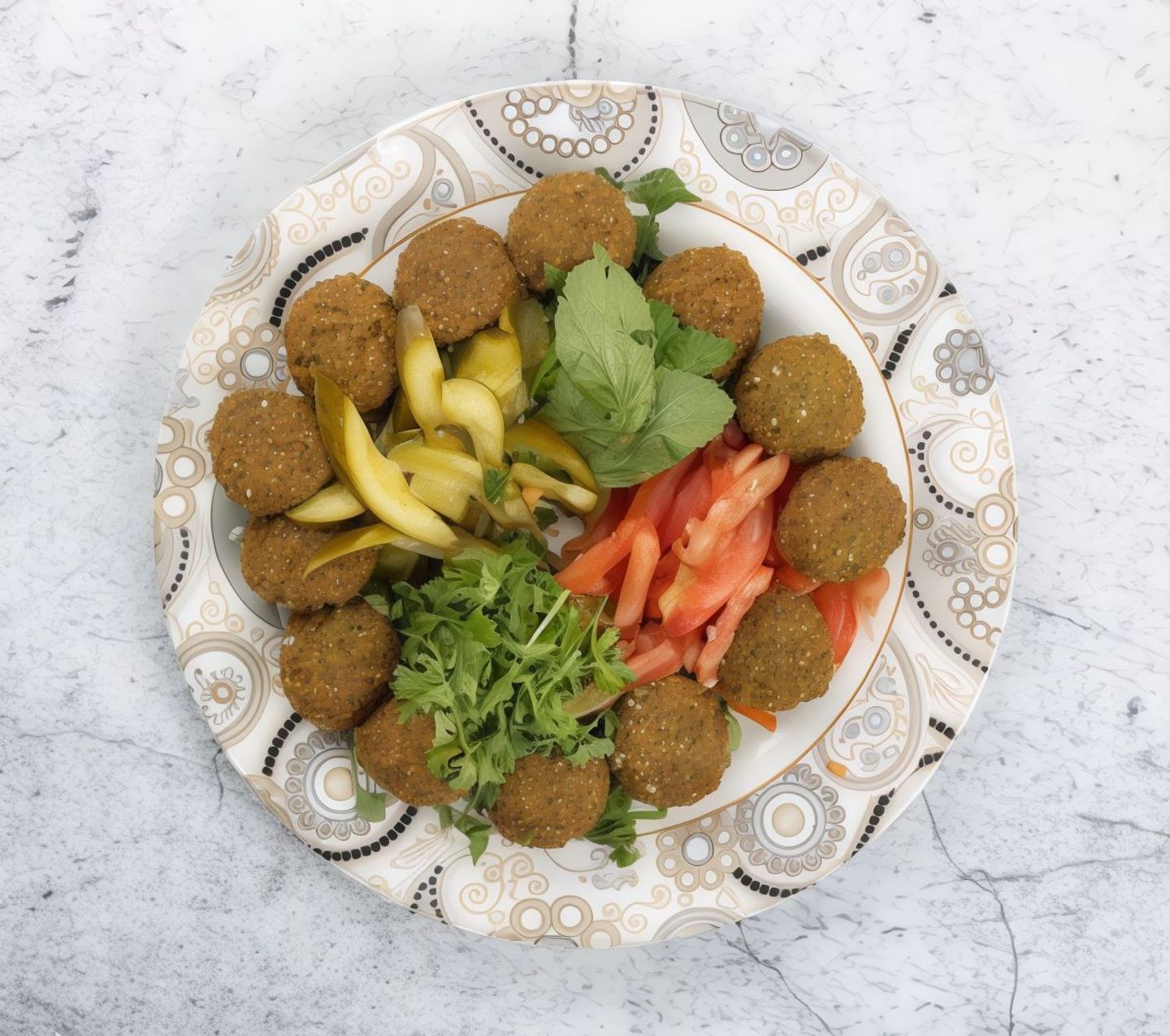 صحن فلافل - وسط