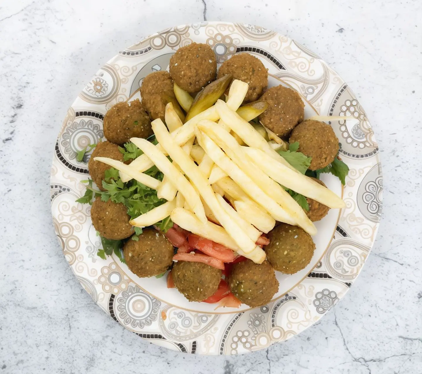صحن فلافل مع بطاطس - كبير