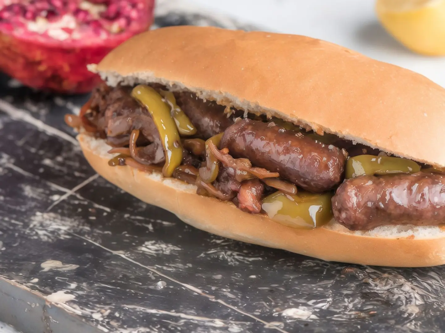 Pomegranate Molasses Sausage Sandwich