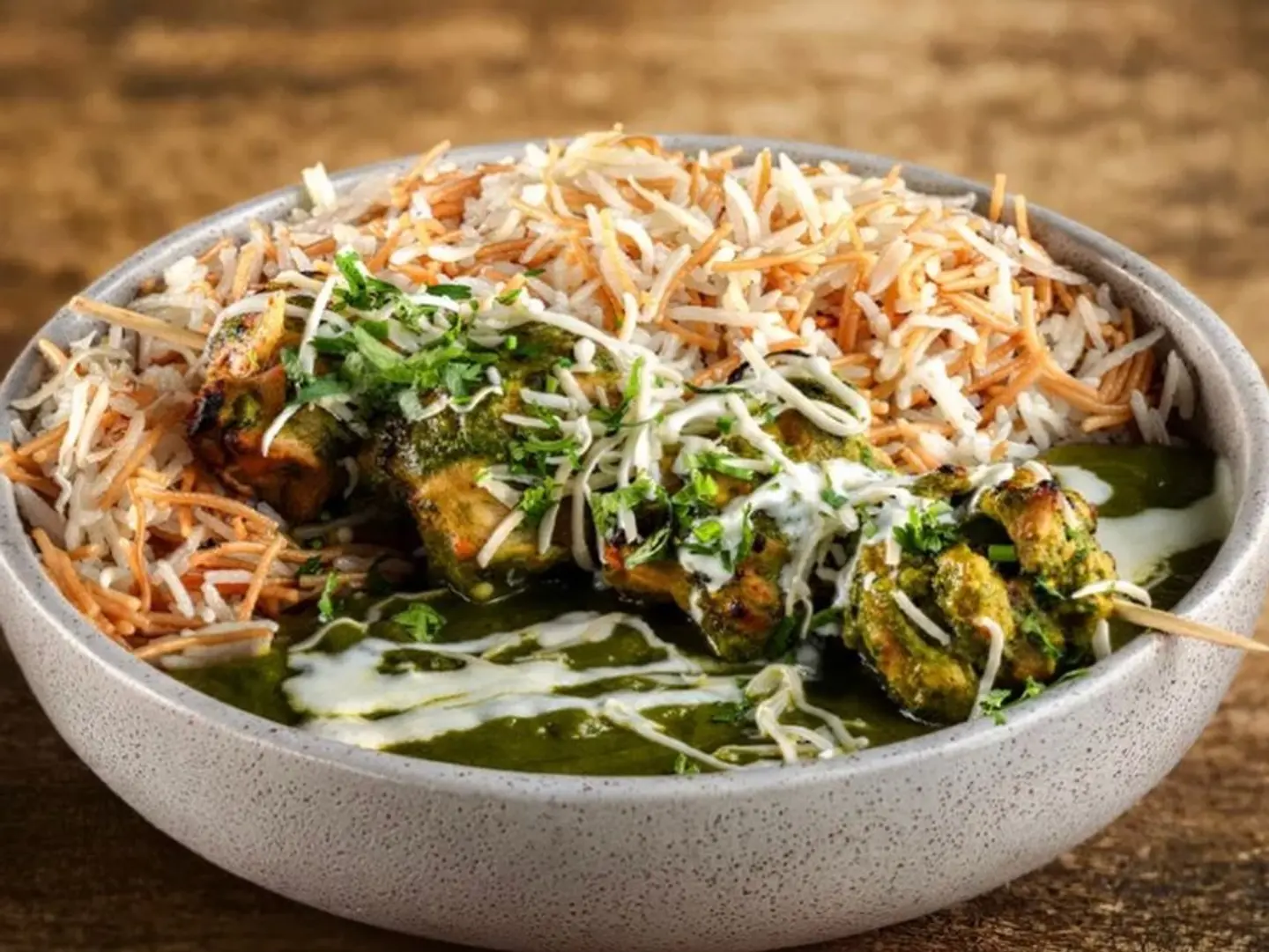Peshawari Green Chicken With Vermicelli Rice