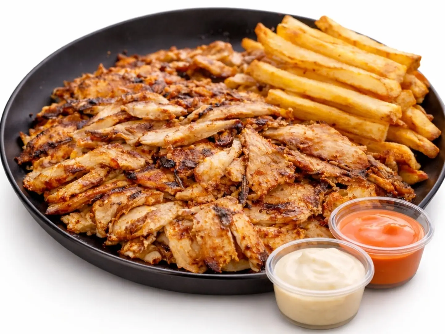 صحن شرائح شاورما وسط
