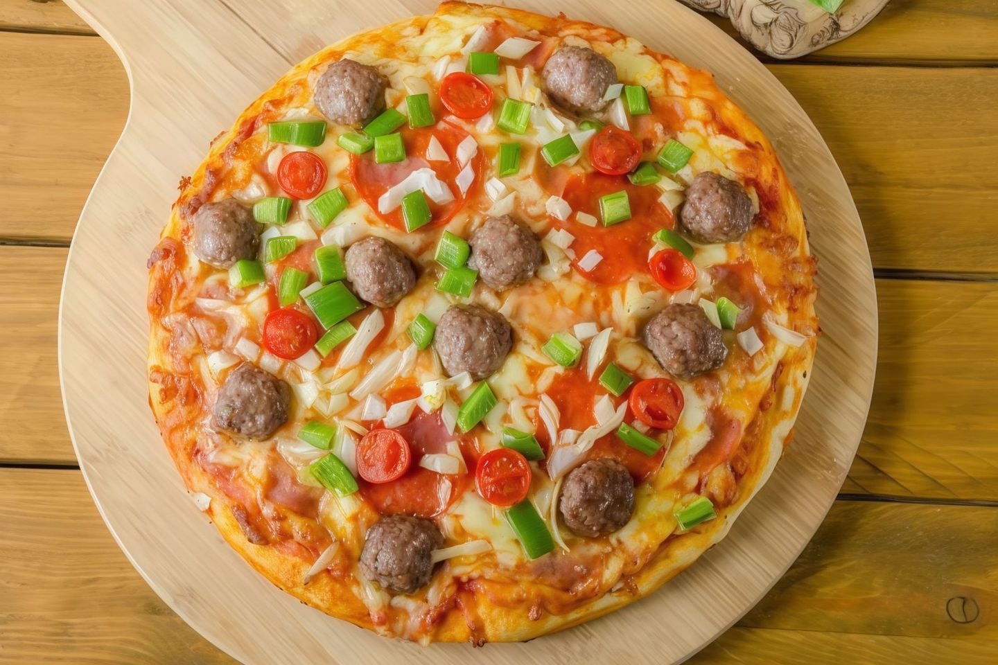Meatballs Pizza