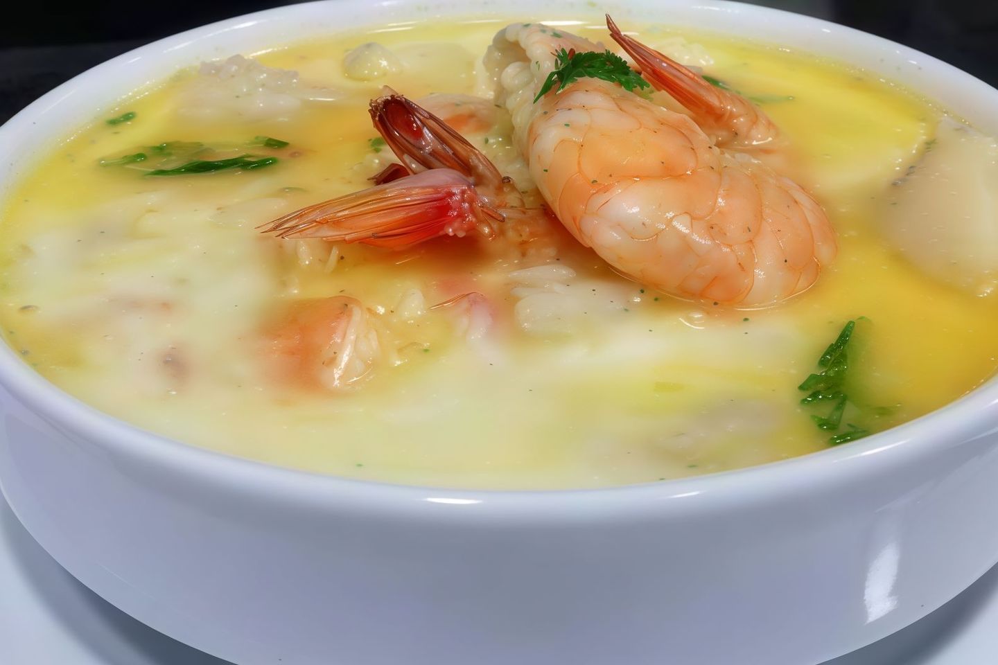 شوربة جمبري صوص أبيض