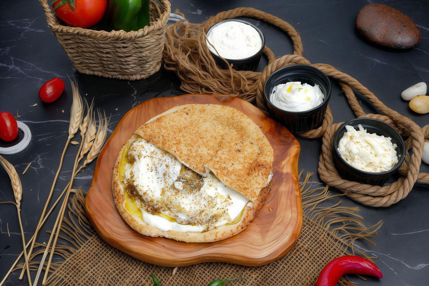 كعك باللبنة وزعتر
