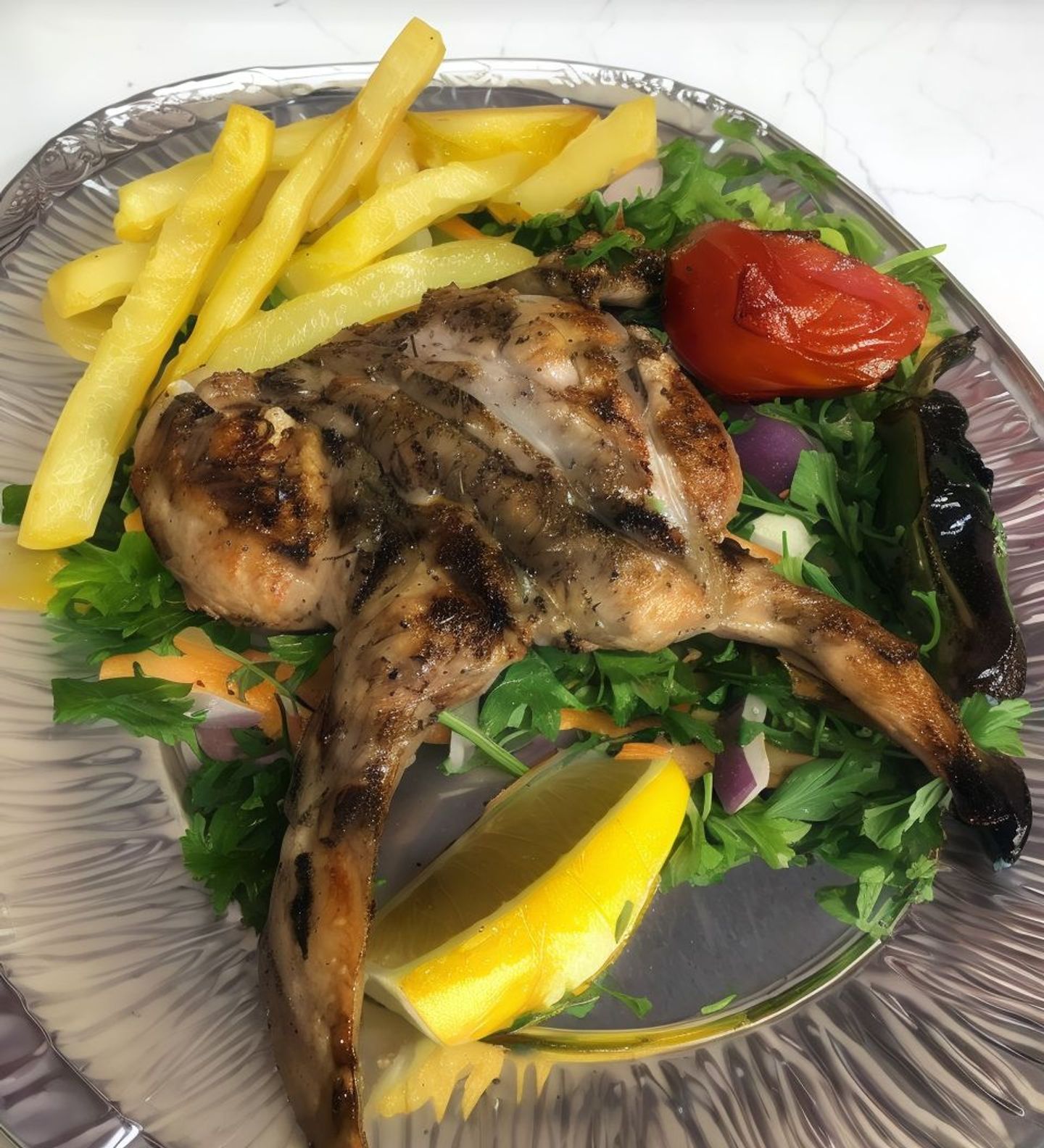 سمان مشوي حبة