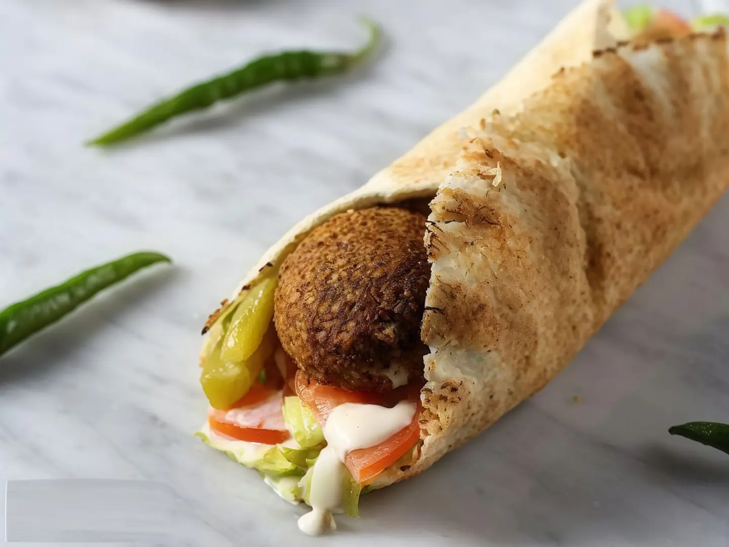 Falafel Mushakal Sandwich With Egg