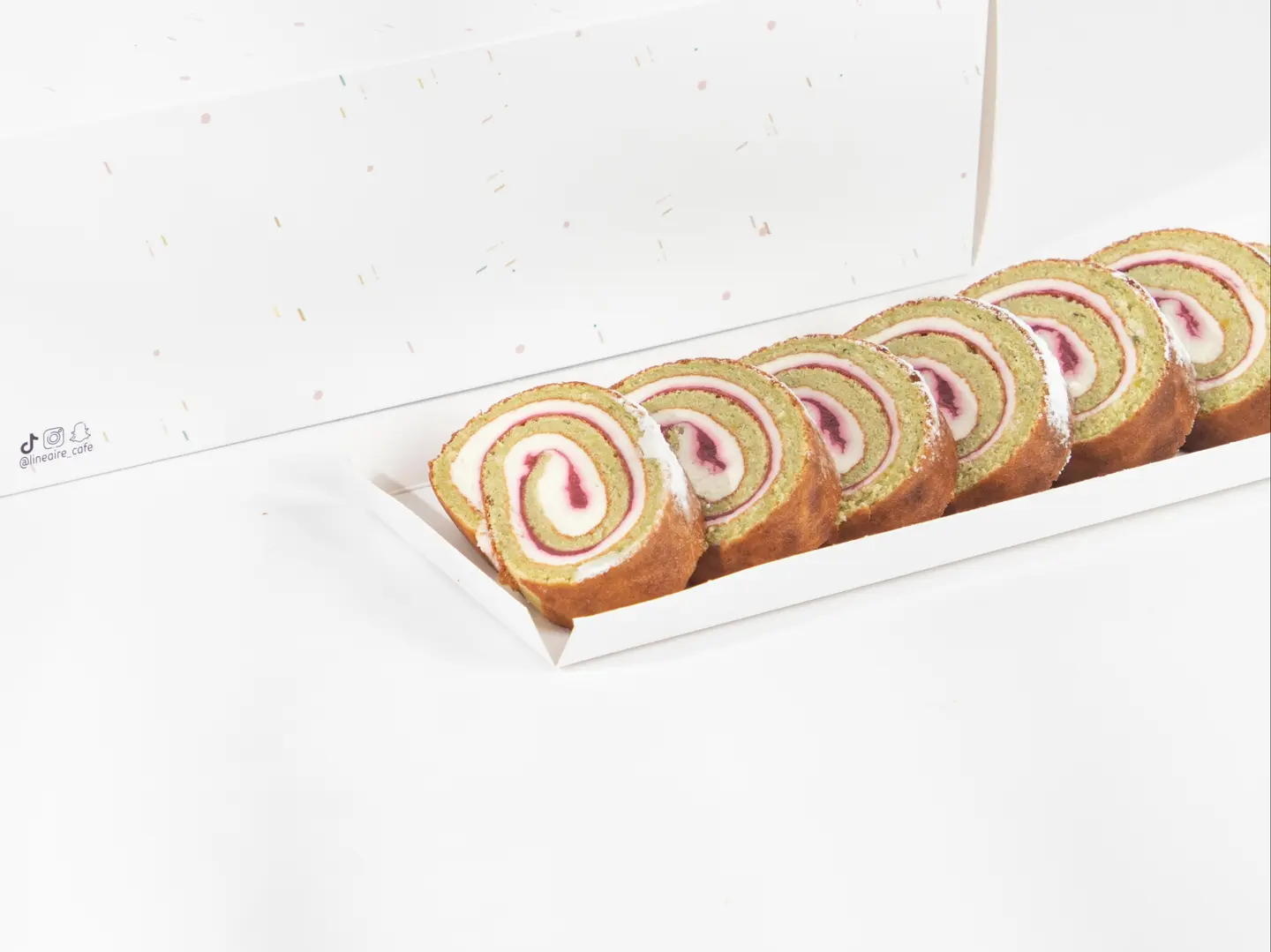 Pistachio Swiss Roll Cake