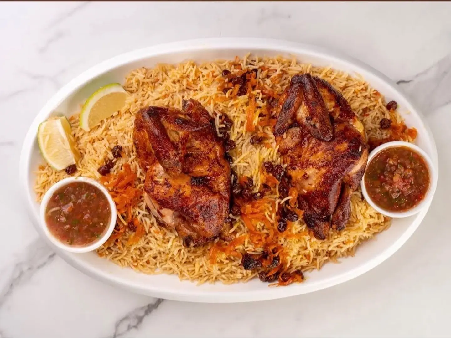 دجاج شواية مع الرز(دجاجة كاملة)