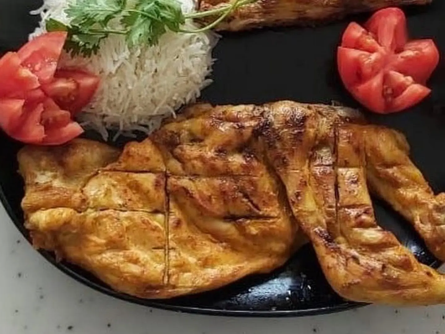 نصف دجاج على الفحم سادة