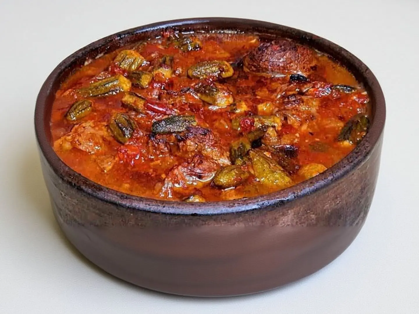 طاجن لحم ضاني بالباميه