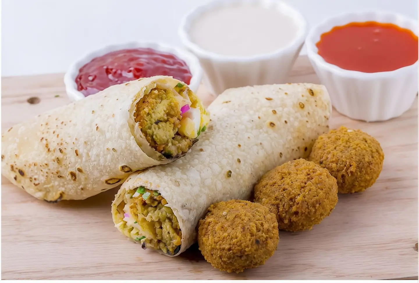 Mix Falafel With Hummus