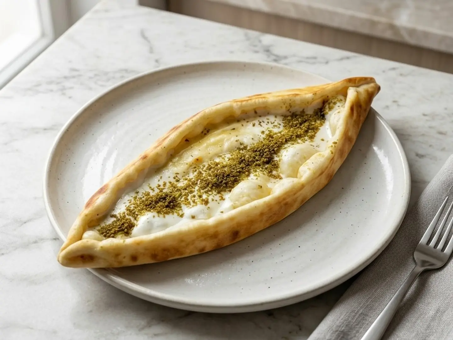 فطيرة لبنة بالجن والزعتر