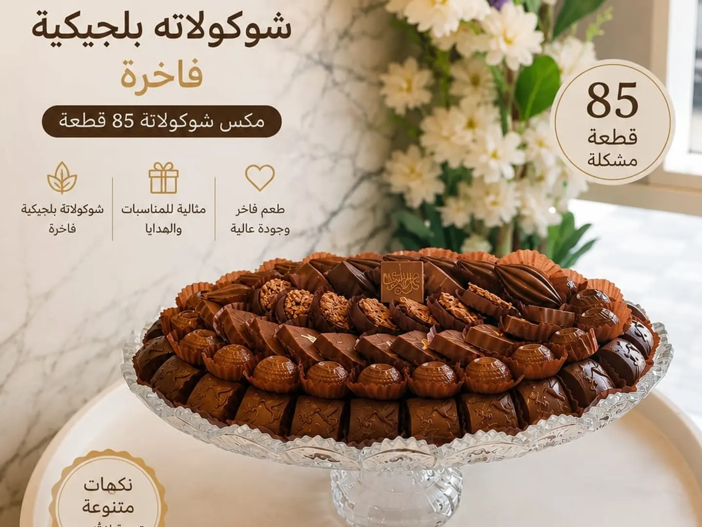 صينيه شوكولاته مكشوف فاخر