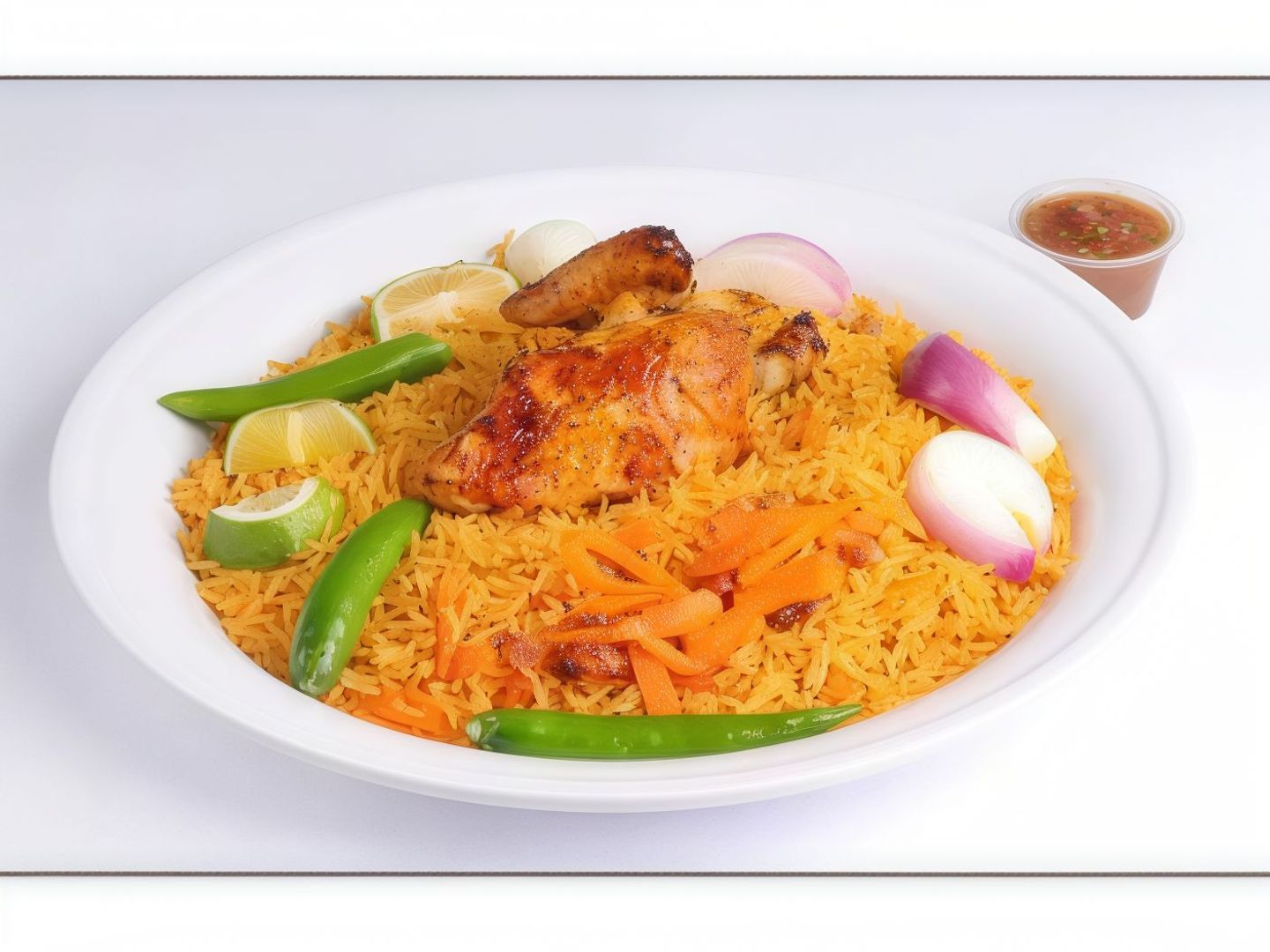 ربع دجاج شوايه مع رز بخارى
