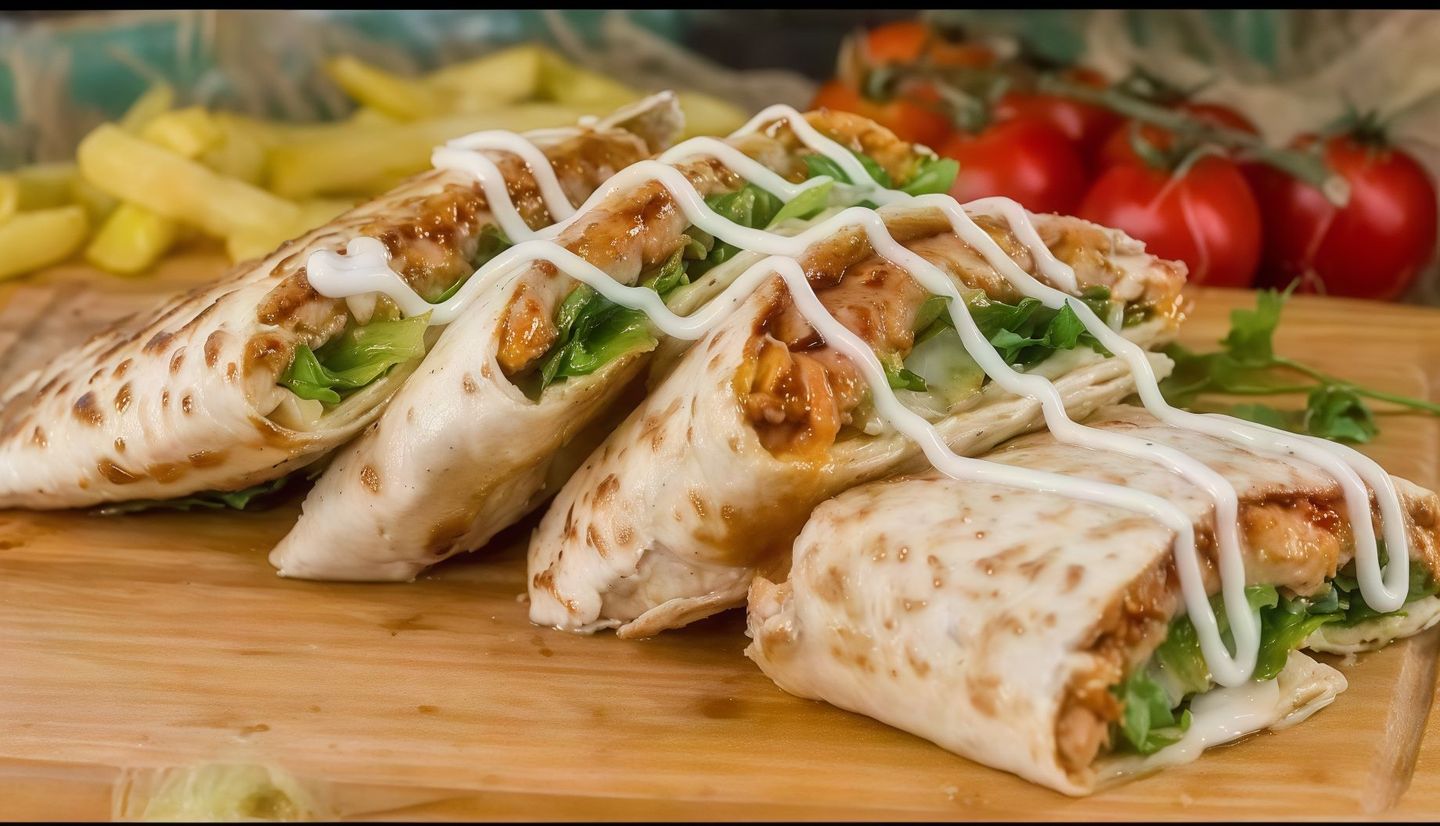 دجاج باربيكيو على عجين