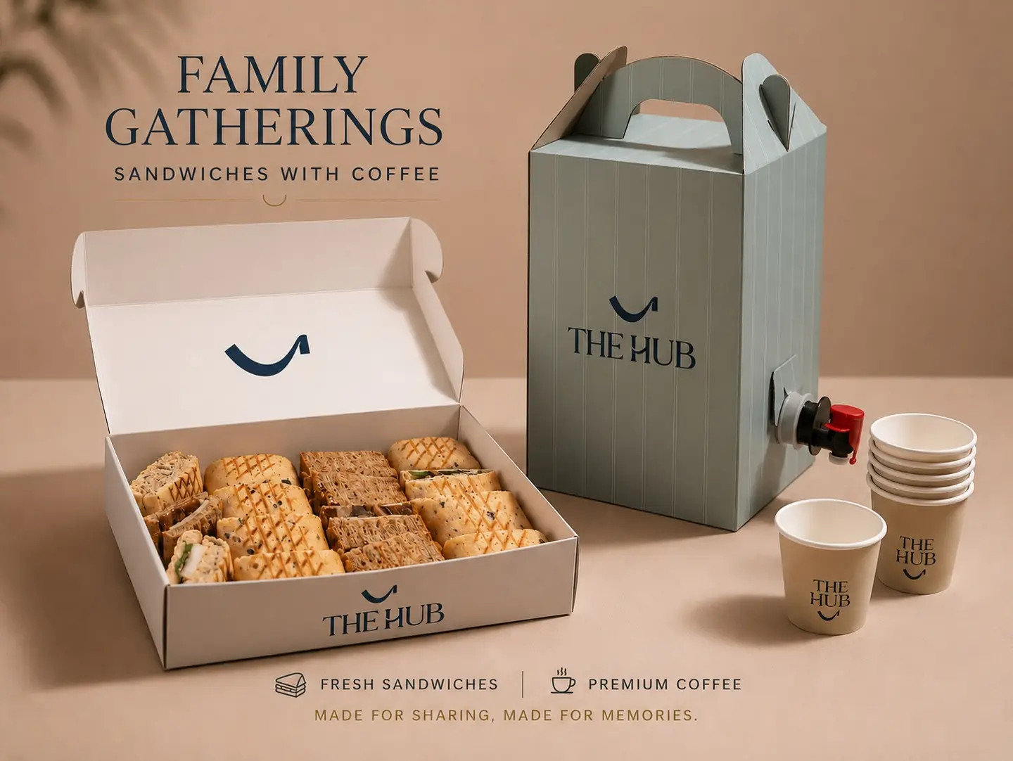 Family Gatherings Sandwich With Coffee