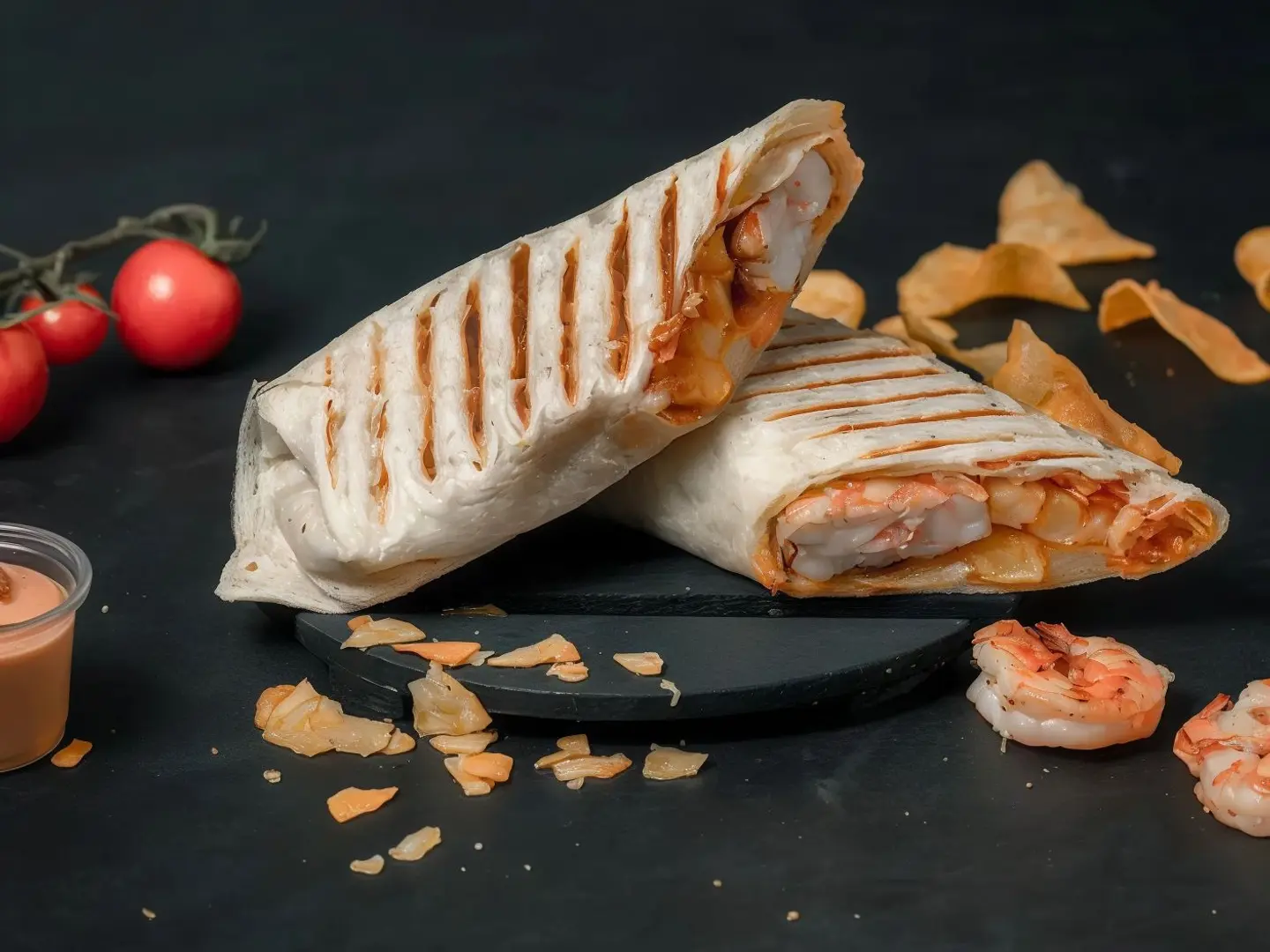 Shrimp Sandwich On Saj