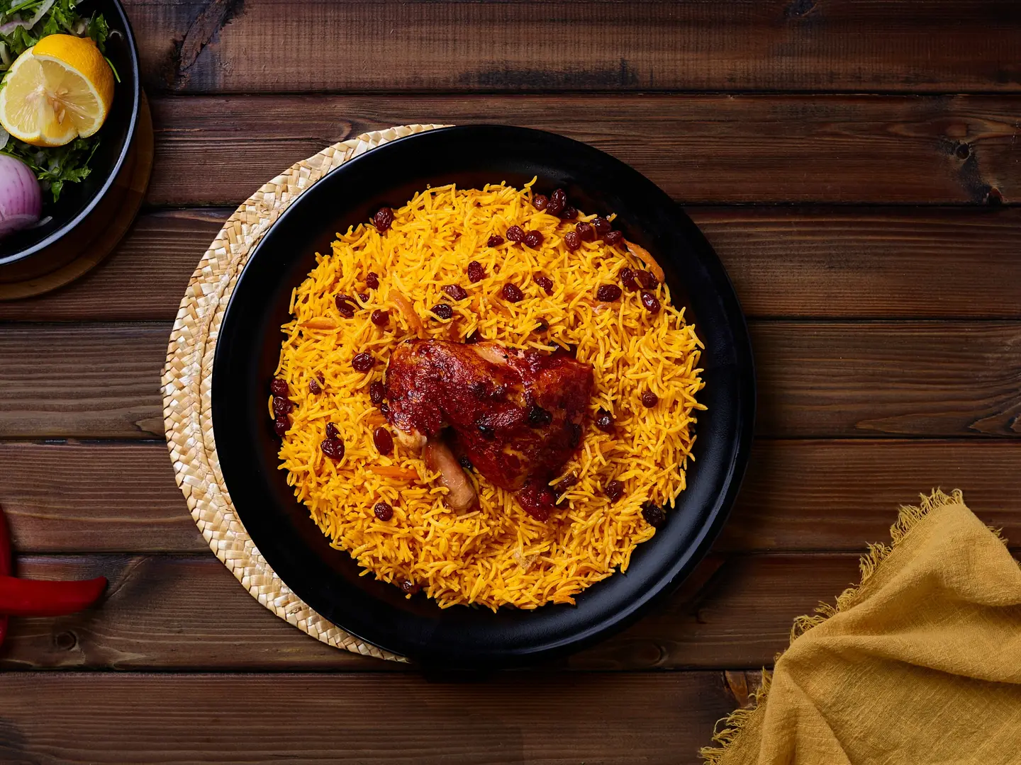 ربع دجاج شواية مع الأرز