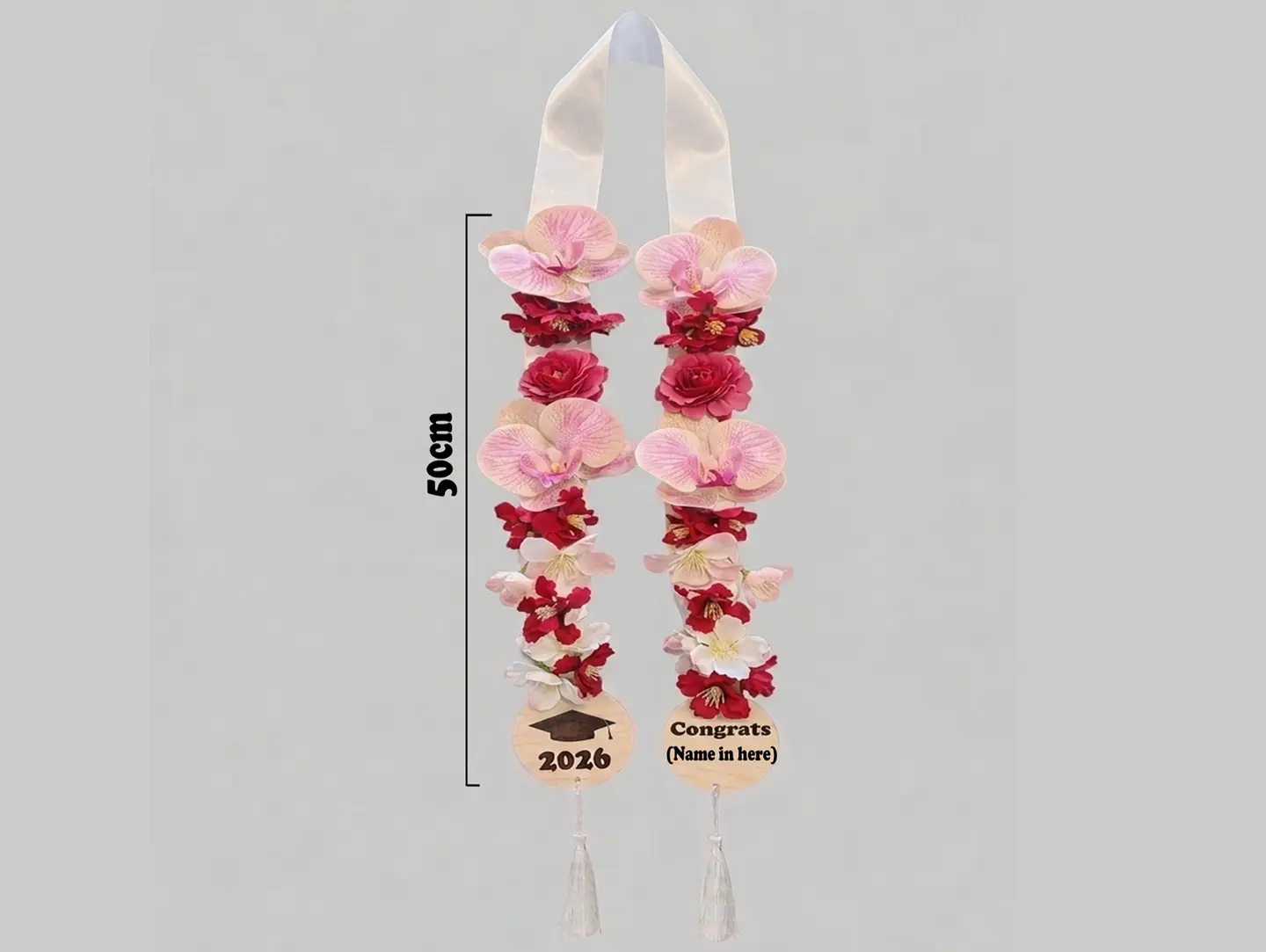 Customizable Graduation Artificial Flower Necklace 5