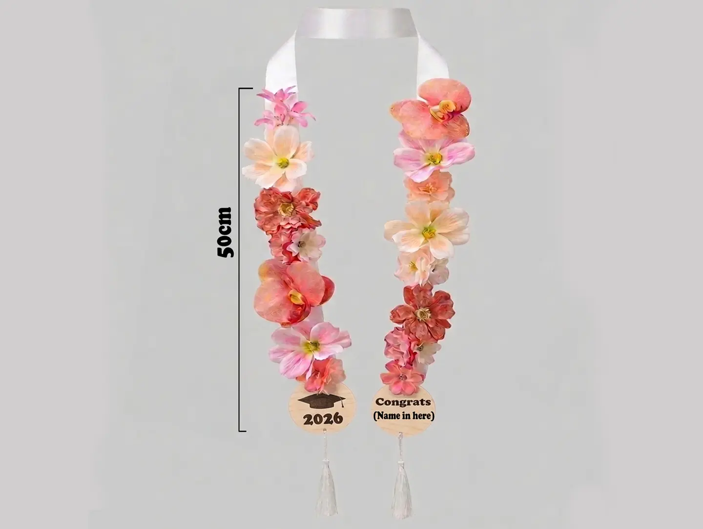 Customizable Graduation Artificial Flower Necklace 4