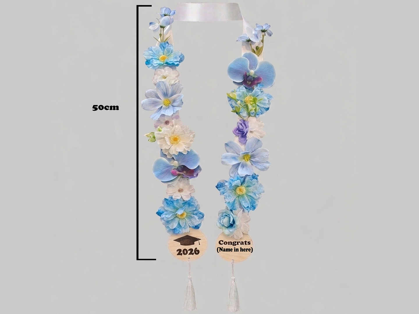 Customizable Graduation Artificial Flower Necklace 3
