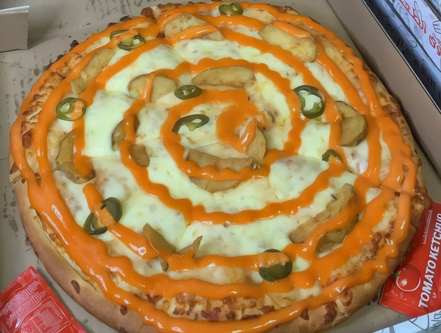 بيتزا الودجز بالهلابينو حار