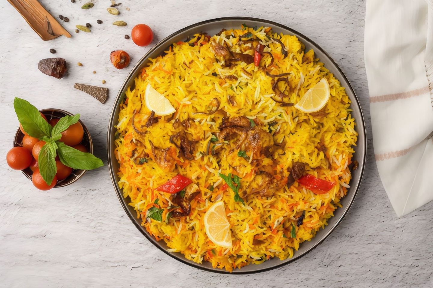 دجاج برياني مع رز- نص حبة