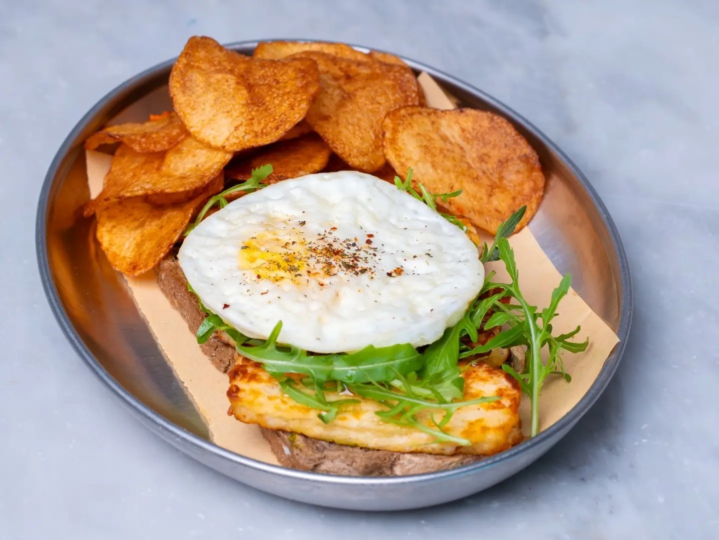 Grilled Halloumi With Eggs