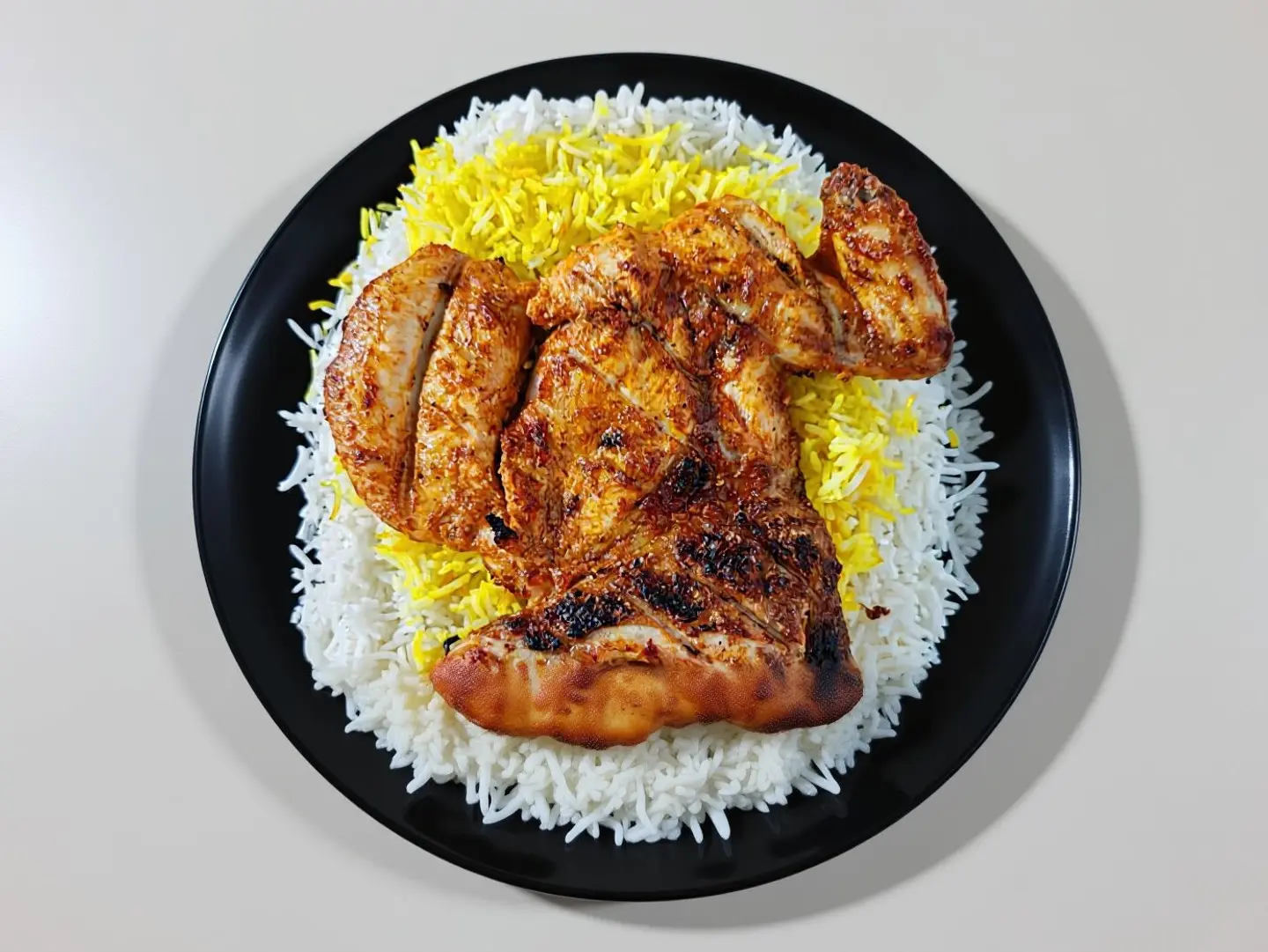 نص حبة فحم مع الارز