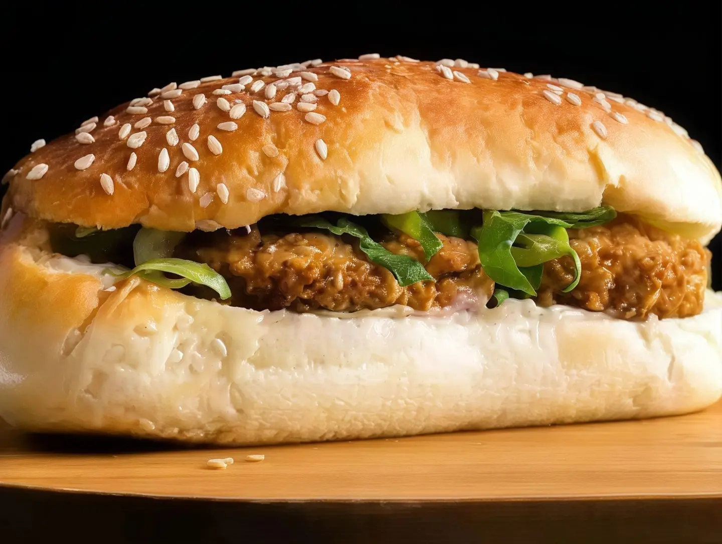 Chicken Sandwich On A Roll