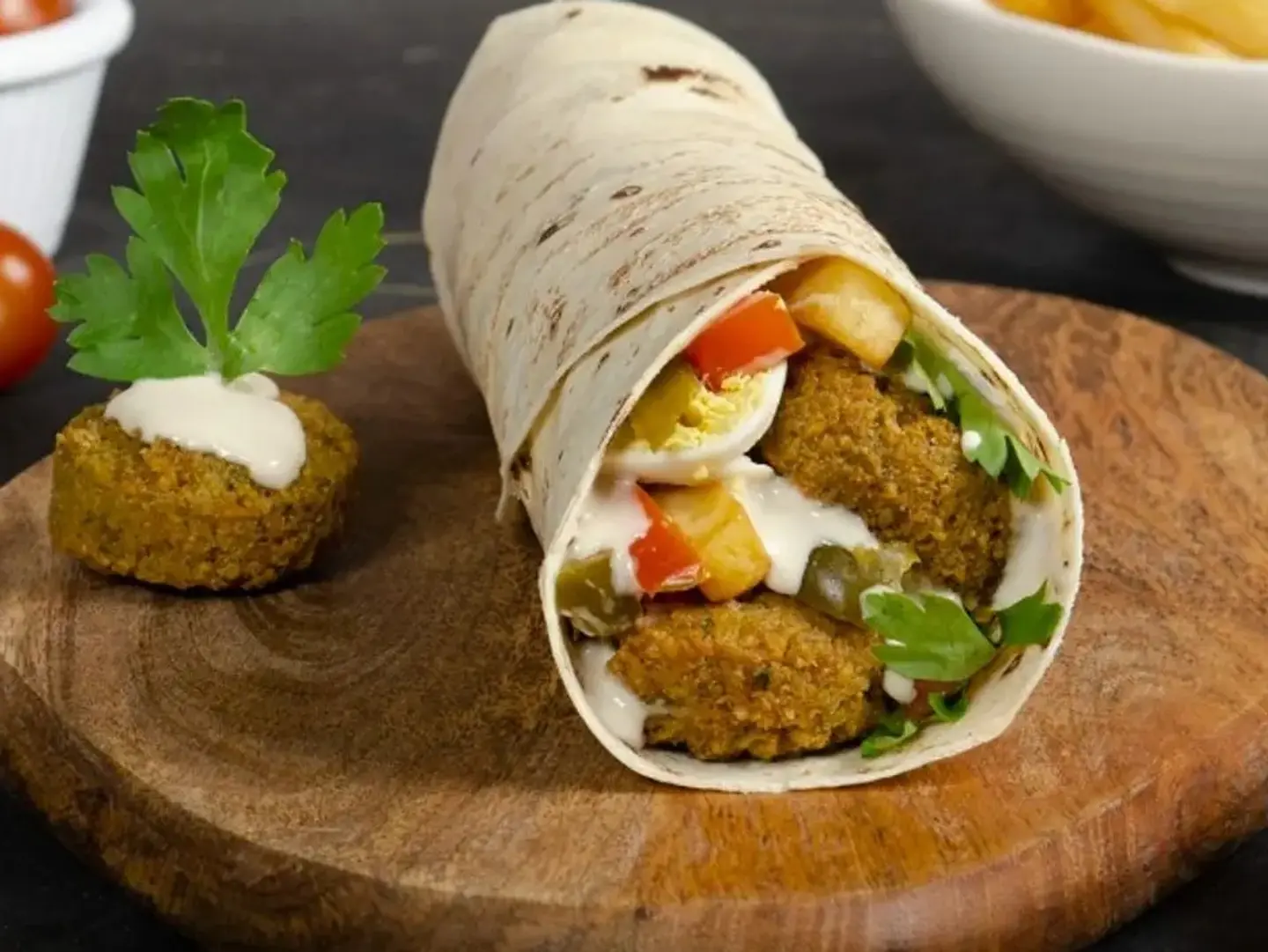 Jumbo Falafel Sandwich With Egg