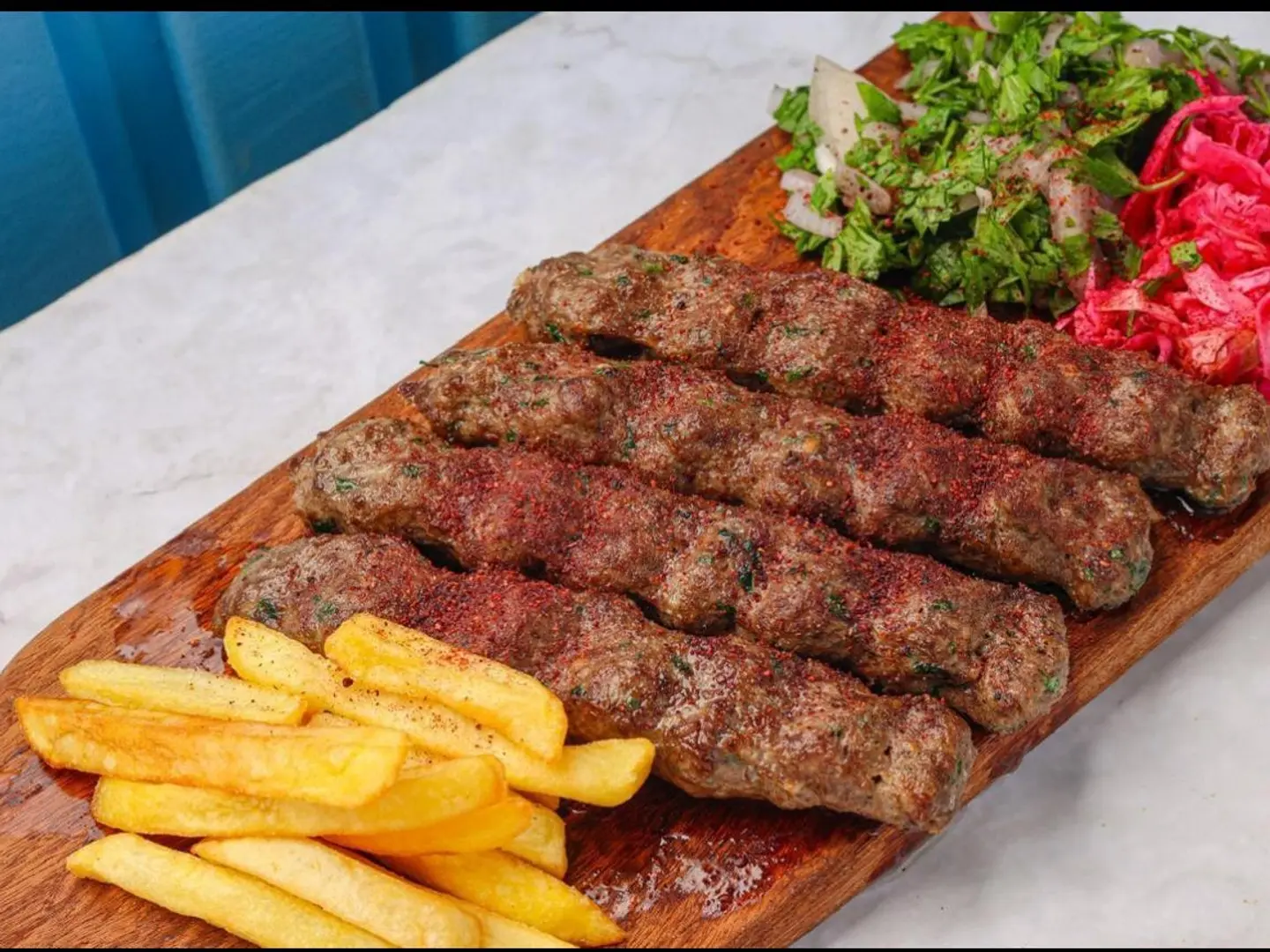 طبق كباب لحم عراقي - ٤اسياخ